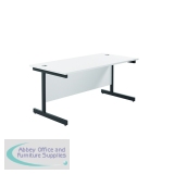 Jemini Rectangular Single Upright Cantilever Desk 1600x800x730mm White/Black KF810927