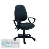 Astin Nesta Operator Chair with Fixed Arms 590x900x1050mm Charcoal KF810937