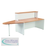 Jemini Reception Unit with Extension 1400x800x740mm Beech/White KF816364