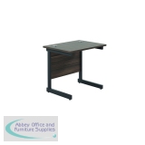 Jemini Rectangular Double Upright Cantilever Desk 800x600x730mm Dark Walnut/Black KF819493