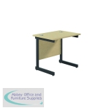 Jemini Rectangular Double Upright Cantilever Desk 800x600x730mm Maple/Black KF819516