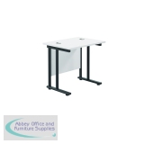 Jemini Rectangular Double Upright Cantilever Desk 800x600x730mm White/Black KF820369