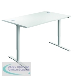 Jemini Economy Single Motor Sit/Stand Desk 1400x800x705-1220mm White/White KF820496