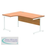 Polaris Left Hand Radial SU Cantilever Desk 1600x1200x730mm Norwegian Beech/White KF821400