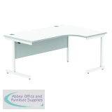 Polaris Right Hand Radial Single Upright Cantilever Desk 1600x1200x730mm Arctic White/White KF821490