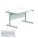 Polaris Rectangular Single Upright Cantilever Desk 1200x800x730mm Arctic White/White KF821870