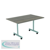 Jemini Rectangular Tilting Table 1200x700x730mm Grey Oak/Silver KF822381