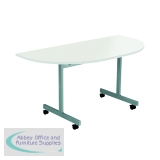 Jemini D-End Tilt Table 1400x700x720mm White/Silver KF822462