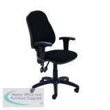 First Calypso Operator Chair with Adjustable Arms 640x640x985-1175mm Black KF822875