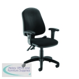 First Calypso Operator Chair with Lumbar Pump with Adjustable Arms 640x640x990-1160mm Black KF822912