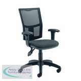 Jemini Medway High Mesh Back Operator Chair Adjustable Arms Charcoal KF822943