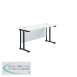 Jemini Rectangular Double Upright Cantilever Desk 1200x600x730mm White/Black KF822998