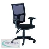 Jemini Medway High Mesh Back Operator Chair Adjustable Arms Black KF823018