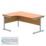 Astin Radial Left Hand SU Cantilever Desk 1600x1200x730mm Norwegian Beech/Silver KF824084