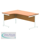 Astin Radial Left Hand SU Cantilever Desk 1600x1200x730mm Norwegian Beech/Arctic White KF824107