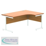 Astin Radial Right Hand SU Cantilever Desk 1600x1200x730mm Norwegian Beech/Arctic White KF824114