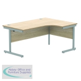 Astin Radial Right Hand SU Cantilever Desk 1600x1200x730mm Canadian Oak/Silver KF824138