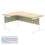 Astin Radial Left Hand SU Cantilever Desk 1600x1200x730mm Canadian Oak/Arctic White KF824145