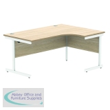 Astin Radial Right Hand SU Cantilever Desk 1600x1200x730mm Canadian Oak/Arctic White KF824152