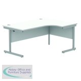 Astin Radial Right Hand SU Cantilever Desk 1600x1200x730mm Arctic White/Silver KF824176