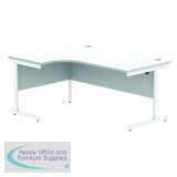 Astin Radial Left Hand SU Cantilever Desk 1600x1200x730mm Arctic White/Arctic White KF824183