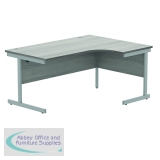 Astin Radial Right Hand SU Cantilever Desk 1600x1200x730mm Alaskan Grey Oak/Silver KF824213