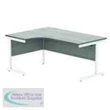 Astin Radial Left Hand SU Cantilever Desk 1600x1200x730mm Alaskan Grey Oak/Arctic White KF824220