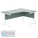 Astin Radial Right Hand SU Cantilever Desk 1600x1200x730mm Alaskan Grey Oak/Arctic White KF824237