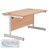 Jemini Beech/Silver 1200mm Rectangular Cantilever Desk KF838075