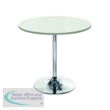 Jemini Bistro Trumpet Table Small 800x800x715mm White/Chrome KF838544