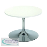 Jemini Bistro Table with Trumpet Base Low600x600x420mm White KF838812