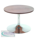 Jemini Bistro Table with Trumpet Base Low600x600x420mm Walnut KF838814