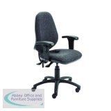 First High Back Posture Chair with Adjustable Arms 640x640x990-1160mm Charcoal KF839326