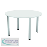 Jemini Circular Meeting Table 1200x1200x730mm White KF840188