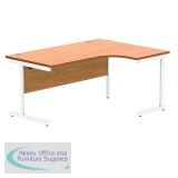 Polaris Right Hand Radial SU Cantilever Desk 1600x1200x730mm Norwegian Beech/White KF882337