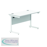 Polaris Rectangular Single Upright Cantilever Desk 1200x600x730mm Arctic White/Arctic White KF882339