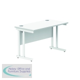 Polaris Rectangular Double Upright Cantilever Desk 1200x600x730mm Arctic White/White KF882352