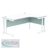 Polaris Right Hand Radial DU Cantilever Desk 1600x1200x730mm Arctic White/White KF882359