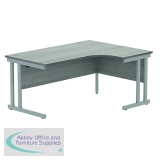 Polaris Right Hand Radial DU Cantilever Desk 1600x1200x730mm Alaskan Grey Oak/Silver KF882367