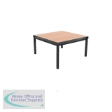 Jemini T-Table Multipurpose Classroom Table 600x600x460mm Flat Pack Beech/Black KF882426