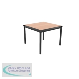 Jemini T-Table Multipurpose Classroom Table 600x600x530mm Flat Pack Beech/Black KF882428