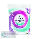 Lil-Lets Cotton Wool Balls x100/pack (Pack of 12) 99CBL100CO