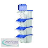 Barton Multifunctional Storage Bins Blue Lids (4 Pack) 052101/4