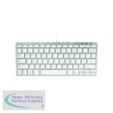 R-GO Compact Ergonomic Wired Keyboard UK QWERTY White RGOECUKW