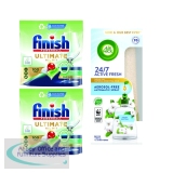 Finish Ultimate AIO Dishwasher Tablets x100 buy 2 and get Air Wick Fresh Air Freshener Set Free