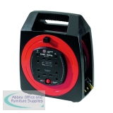 Extension Cable Semi-Enclosed Reel 20m 13 Amp 4-Socket 377109