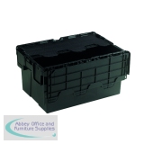 Black Attached Lid Container 54L 375814