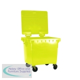 Wheelie Bin With Flat Lid 1100 Litre Yellow 377397