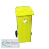 Yellow Clinical Waste 2 Wheel Refuse Container 120 Litres 377918