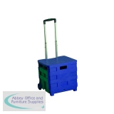 Folding Container Trolley with Lid Blue /Green 379531